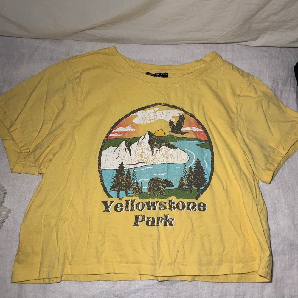 Yellowstone park graphic cropped t-shirt